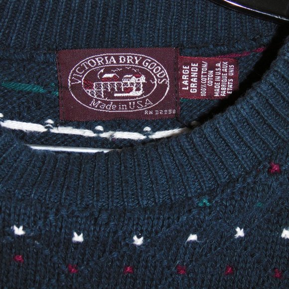 Men's Dark Gray Diamond Pattern Sweater - Size L - Picture 4 of 4